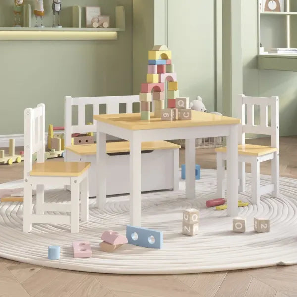 De 4-delige Kinder Tafel- en Stoelset